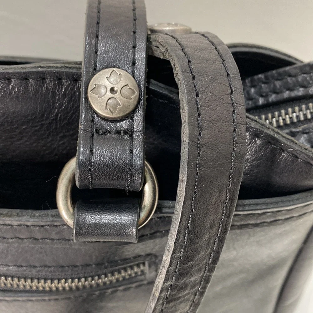PATRICIA NASH Black Leather “Poppy Tote” (Heritage Collection) Bag - Picture 4 of 14